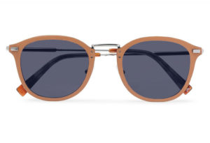 D-Frame Leather and Silver-Tone Sunglasses