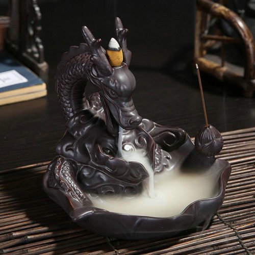 Ceramic Dragon Guardian Backflow Incense Burner