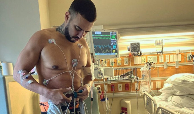 French Montana leaving hospital