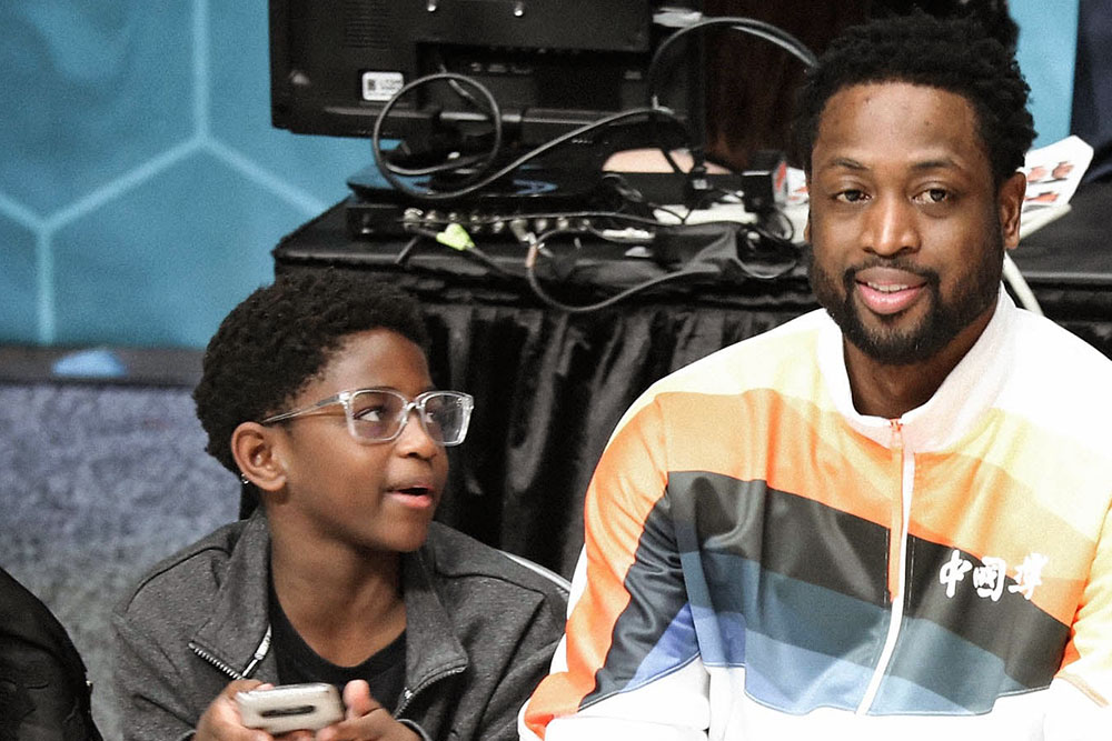 Dwayne Wade, with son Zion