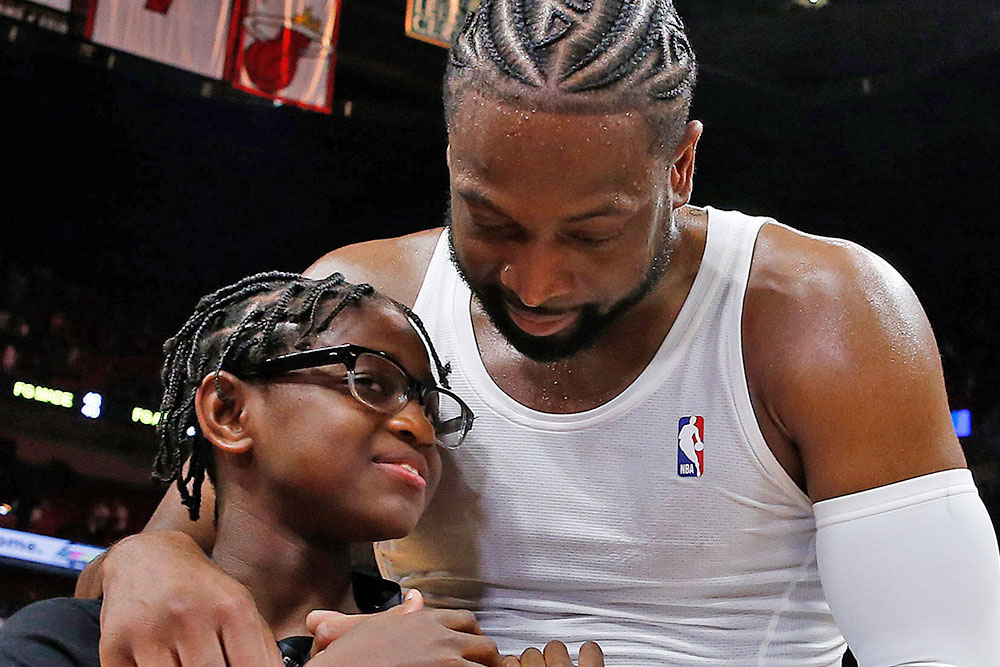 Dwyane Wade with Zaya Wade