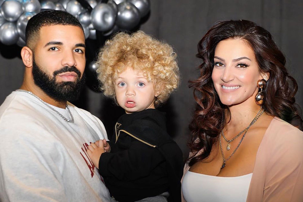 Baby Adonis with parents, Sophie Brussaux and Drake