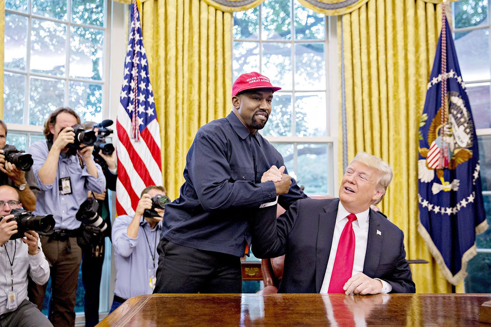 Kanye West, with Donald Trump