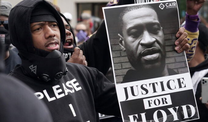 Nick Cannon at minneapolis rally