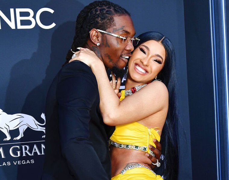 Offset and Cardi smile