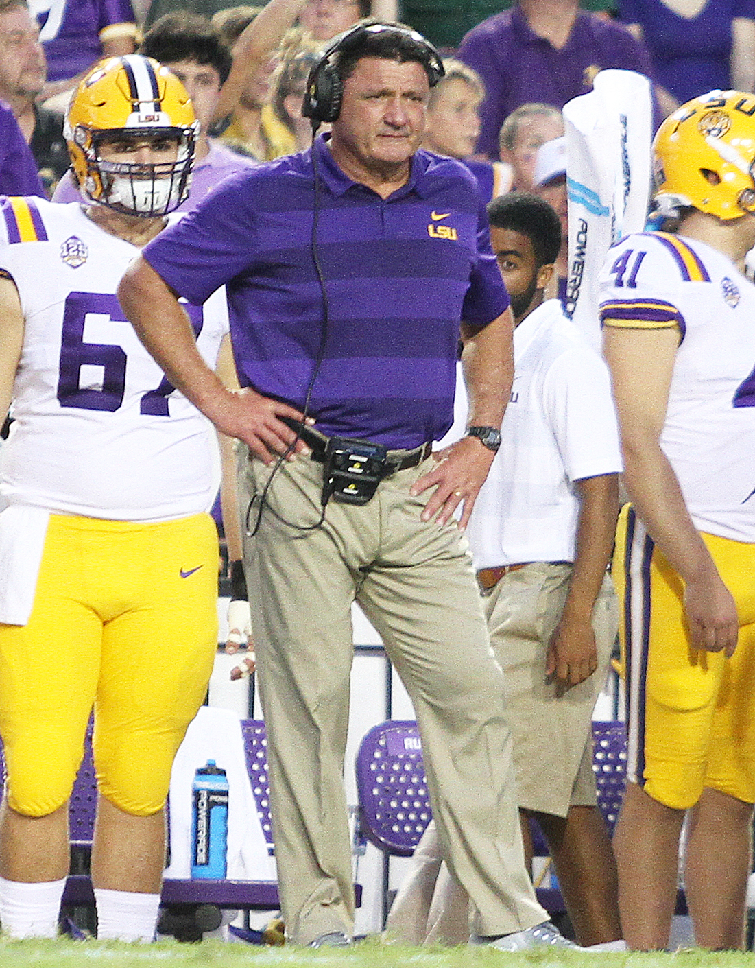 Ed Orgeron on LSU sidelines